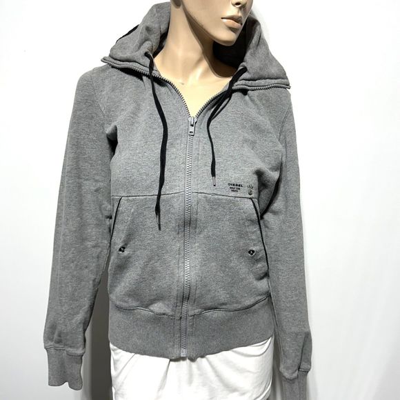 Diesel Women’s Hoodie Jacket Size L Large Packable Shell Windbreaker Full Zip - Picture 10 of 16
